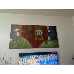 Big red abstract wall painting for selling