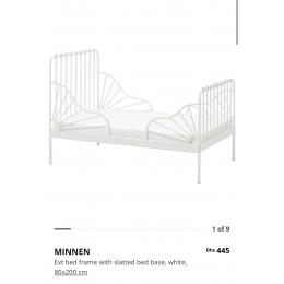 Ext. Bed Frame with slatted bed base,White for selling