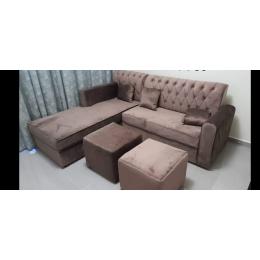 Velvet sofa with good price like new